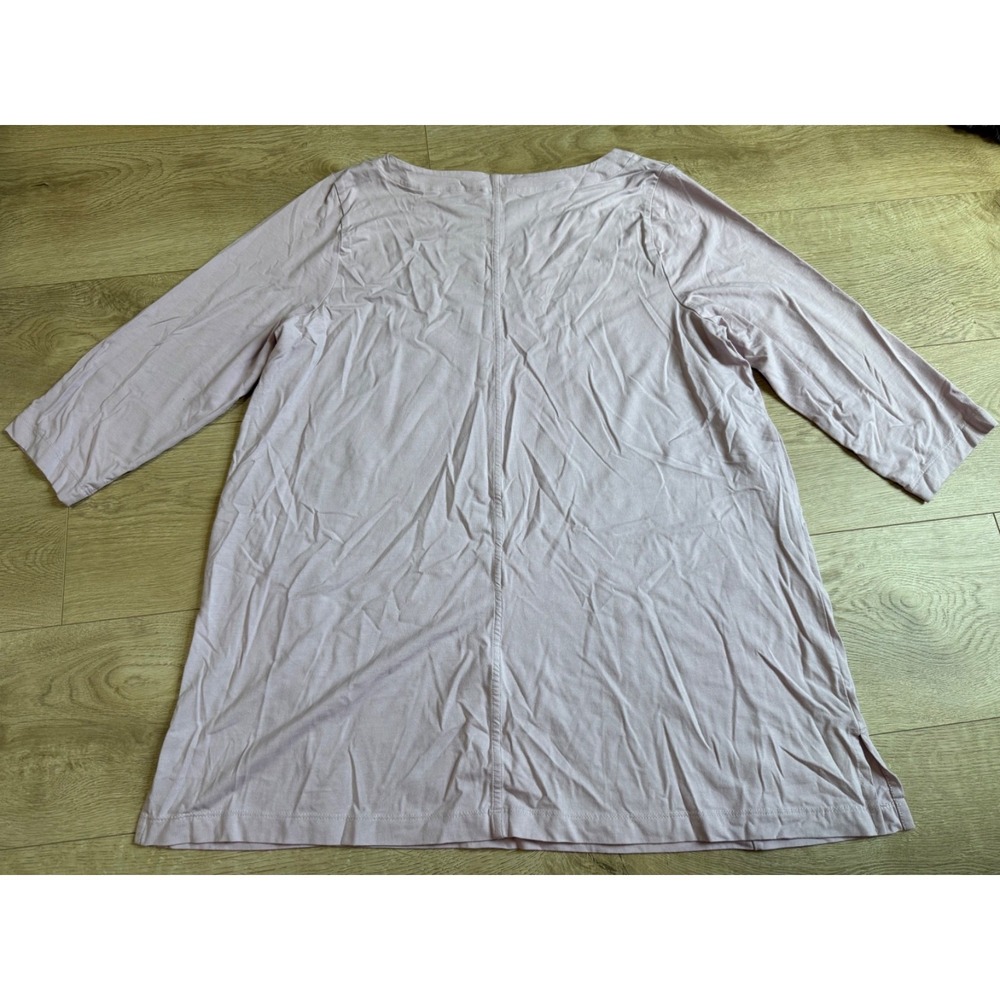 EUC Womens J Jill Luxe supima 3/4 sleeve tunic top muted pink‎ stretch size L - Picture 2 of 6